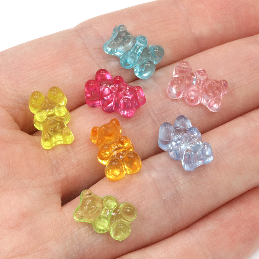 Acrylic Teddy Bears 12x8x6mm Mix - Pack of 50