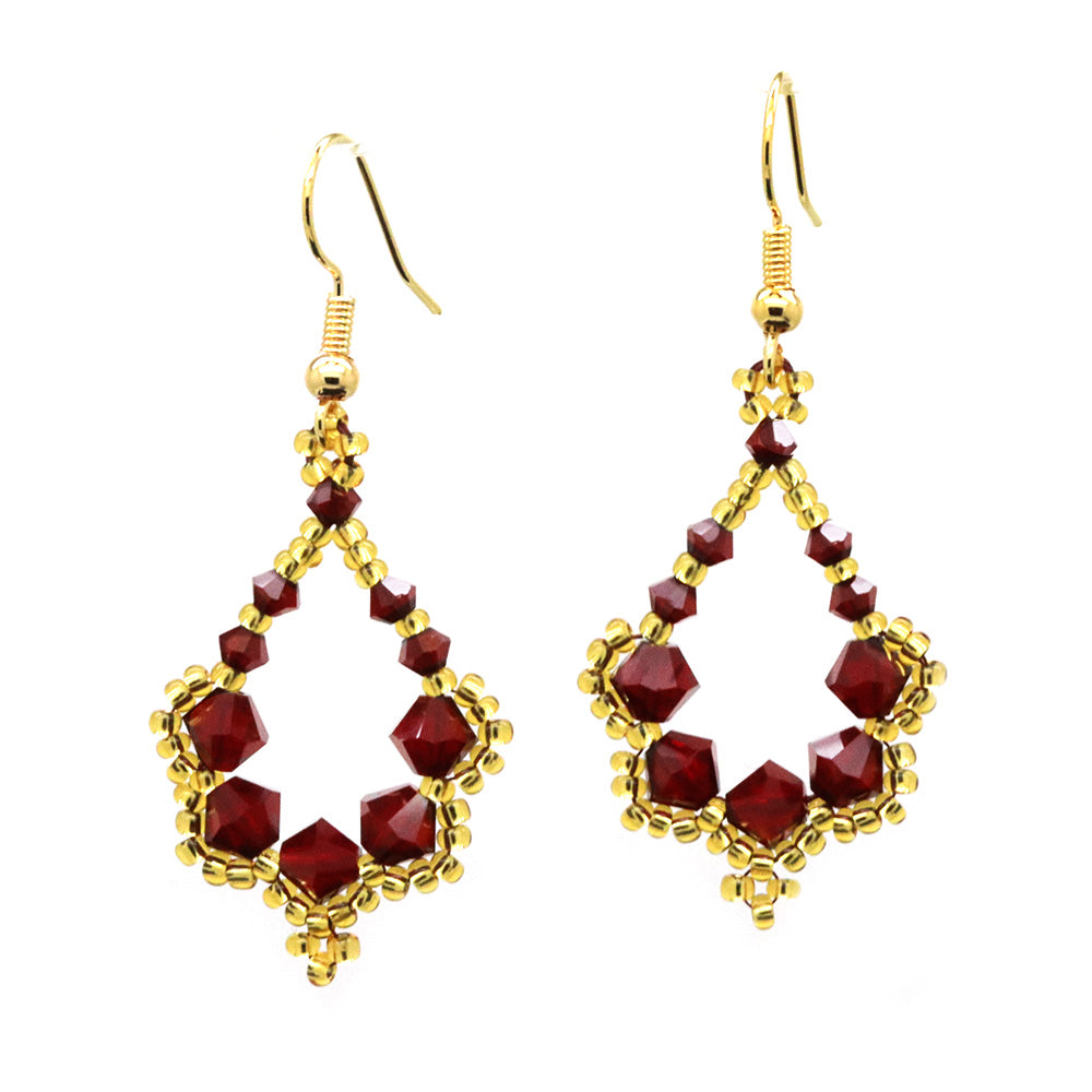 Red Crystal Pear Earrings Bundle