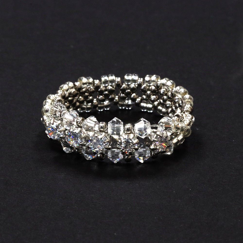 Cubic Zirconia Line Ring Silver Kit