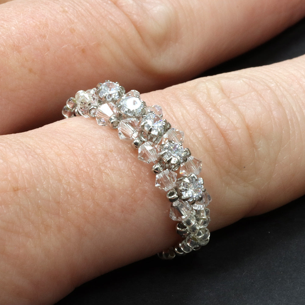 Cubic Zirconia Line Ring Silver Kit