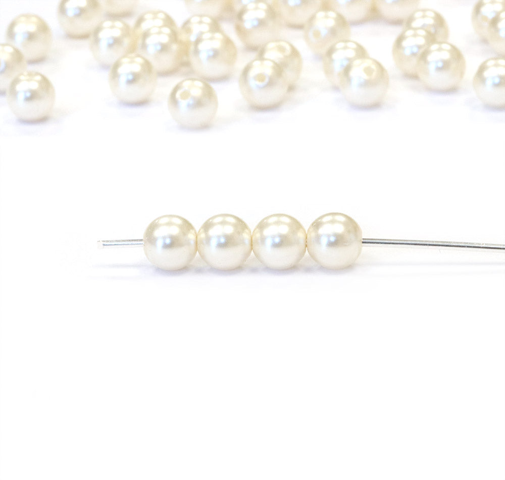 Preciosa Crystal Pearl White Round 5mm - Pack of 20