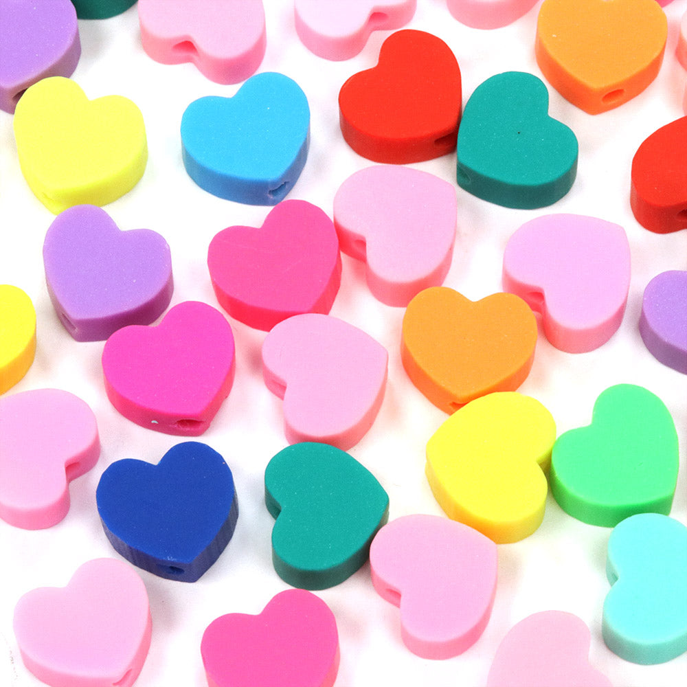 Polymer Clay Heart Mix 10mm - Pack of 50