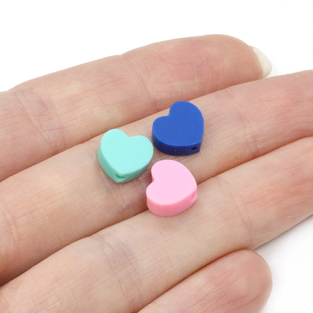 Polymer Clay Heart Mix 10mm - Pack of 50