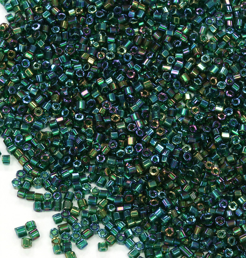 Rainbow Czech Forest Green Glass 2 Cut Seed 10/0 - Pack of 50g