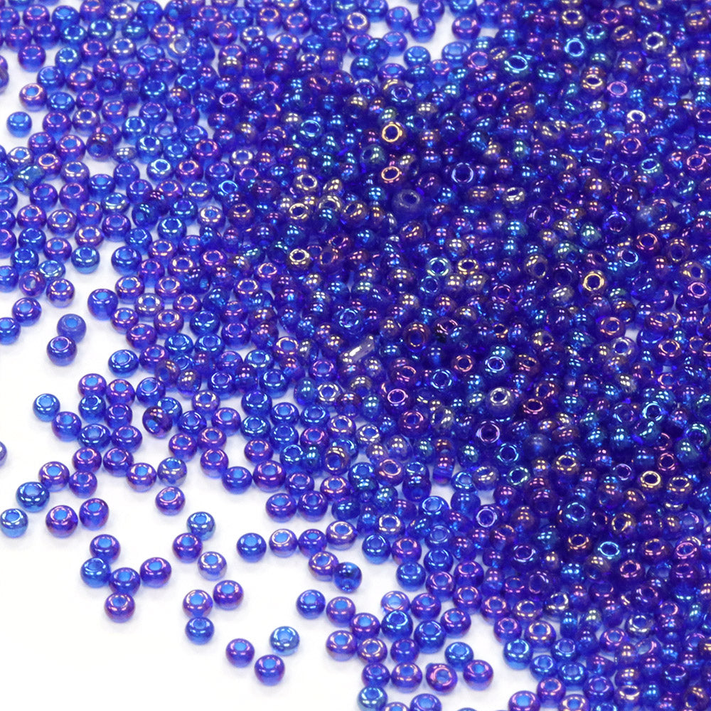 Preciosa Rainbow Blue Size 15 Seed Beads - Pack of 10g