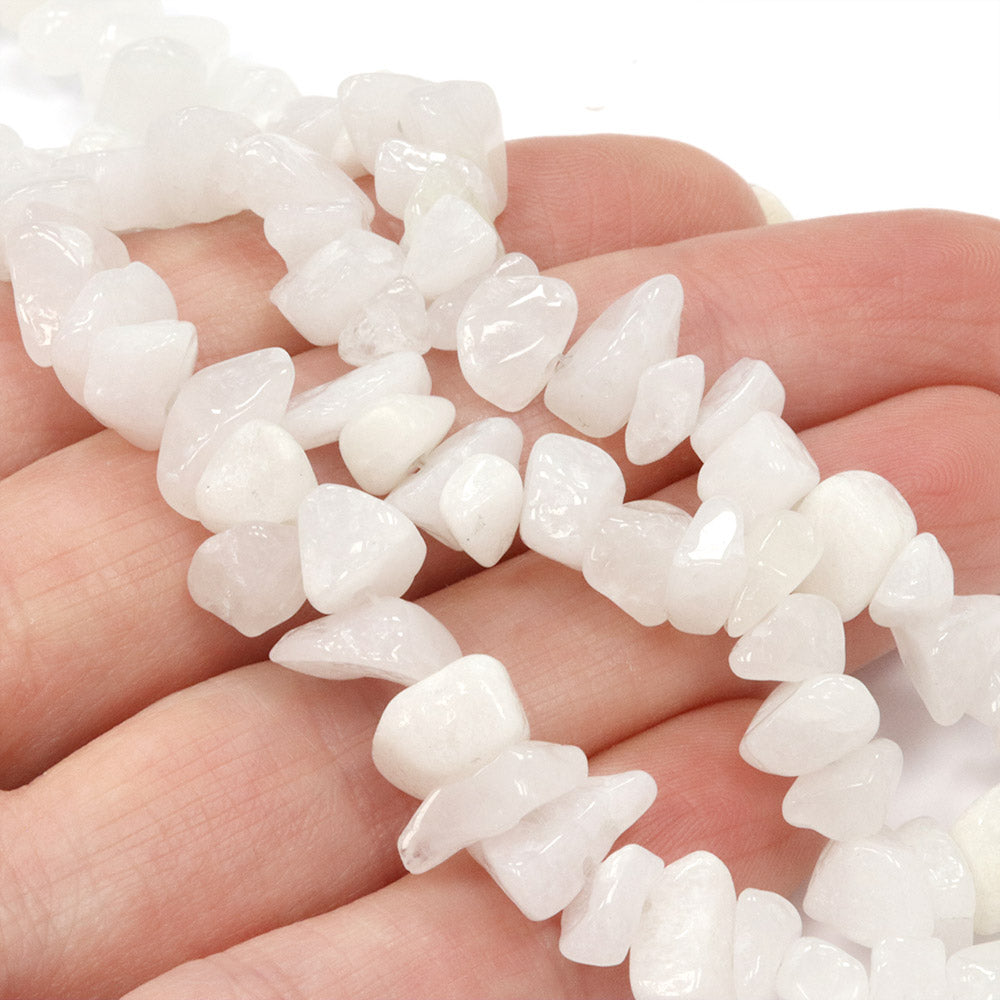 White Jade Chips - 80cm Strand