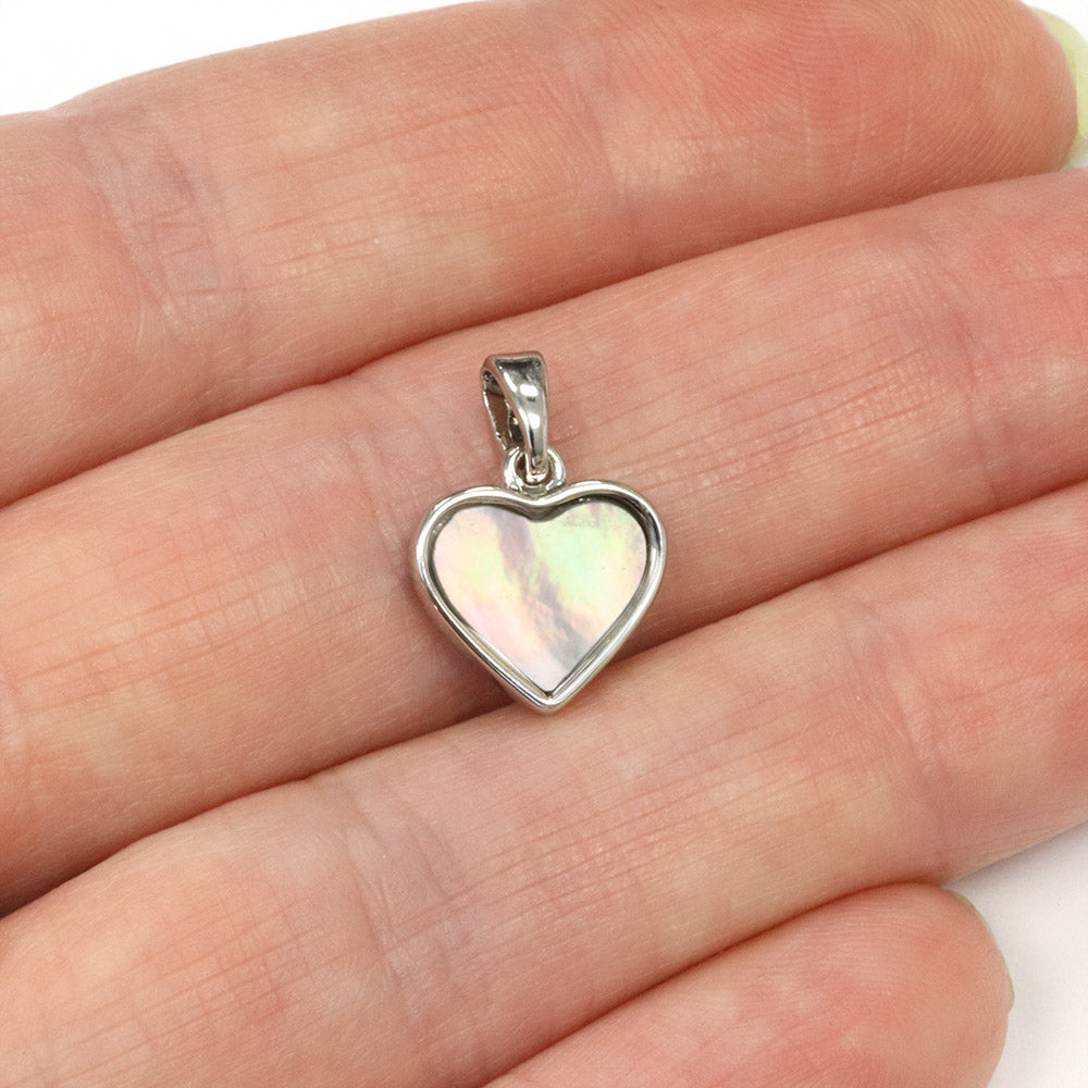 Shell Heart Pendant Silver Plated 12x10mm - Pack of 1