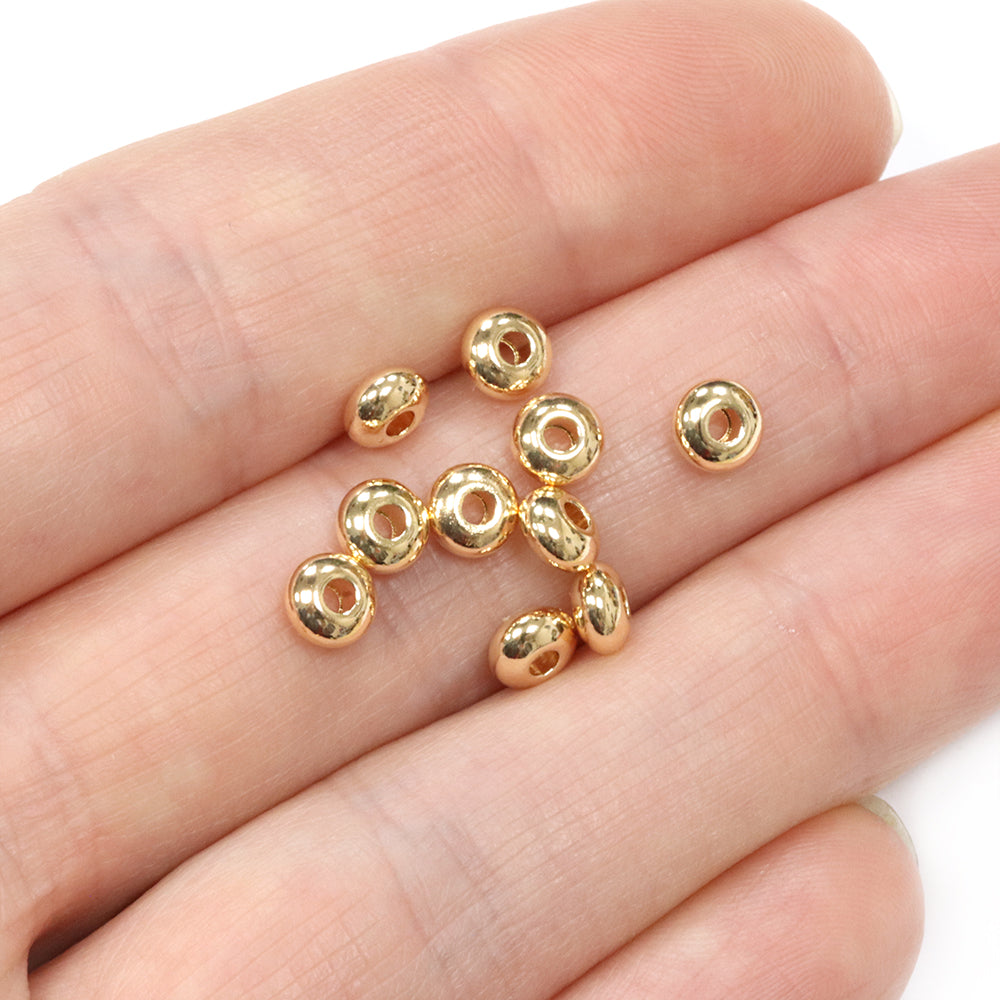 Tiny Round Washer 6mm Gold Plated - Pack of 10