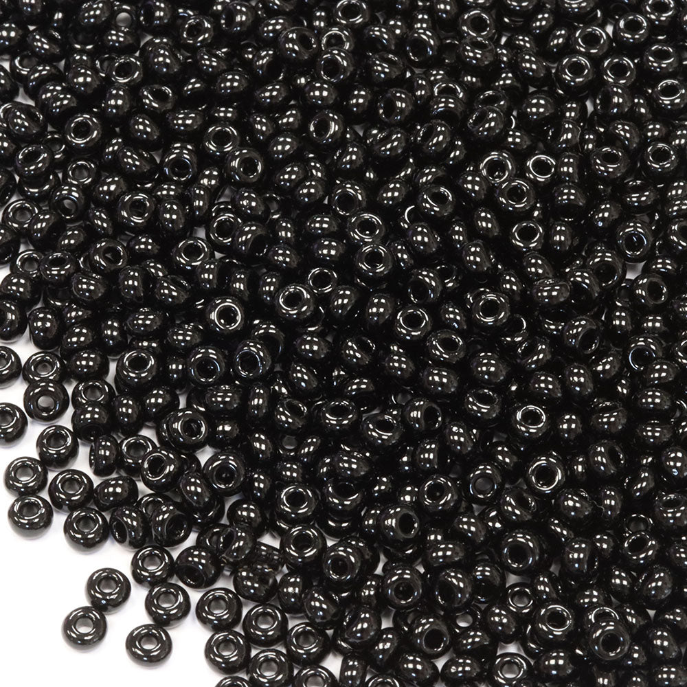 Opaque Czech Black Glass Seed 8/0 - Pack of 5g