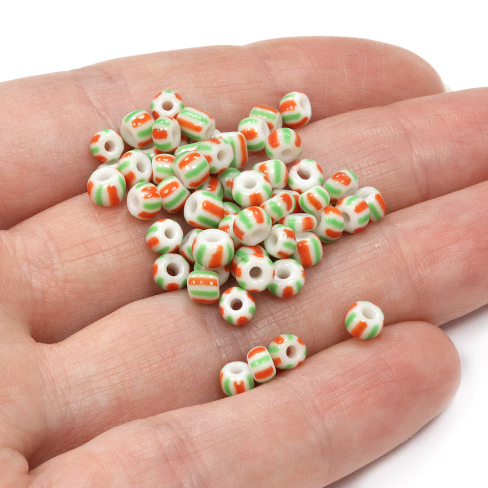 Stripy Candy Seed Beads 6/0 - Pack of 20g