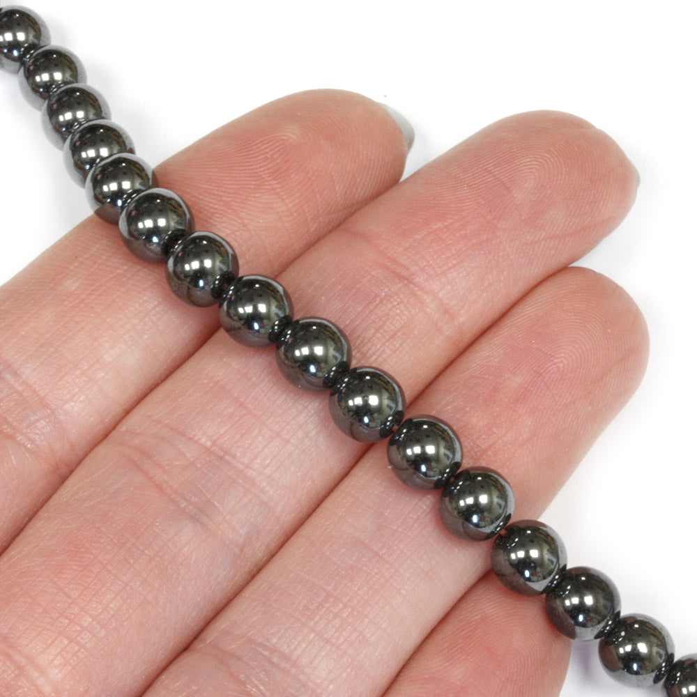 Hematite Round 6mm - 35cm Strand